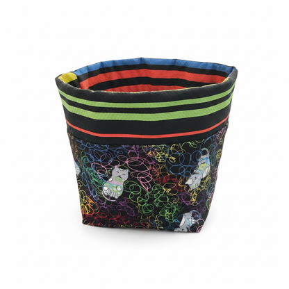 Mini Fabric Storage Bin, Cat Lover Organization