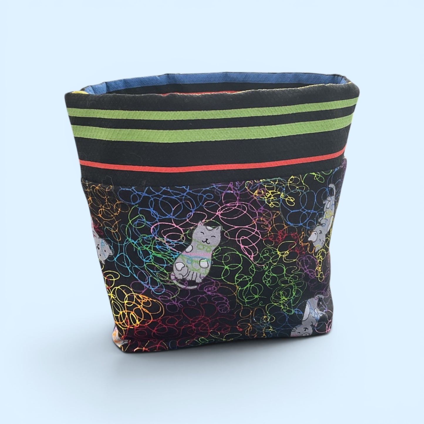 Mini Fabric Storage Bin, Cat Lover Organization