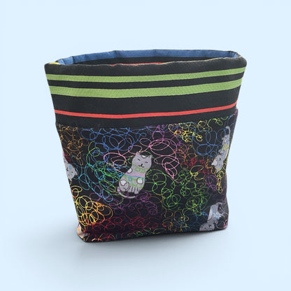 Mini Fabric Storage Bin, Cat Lover Organization