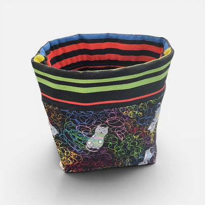 Mini Fabric Storage Bin, Cat Lover Organization