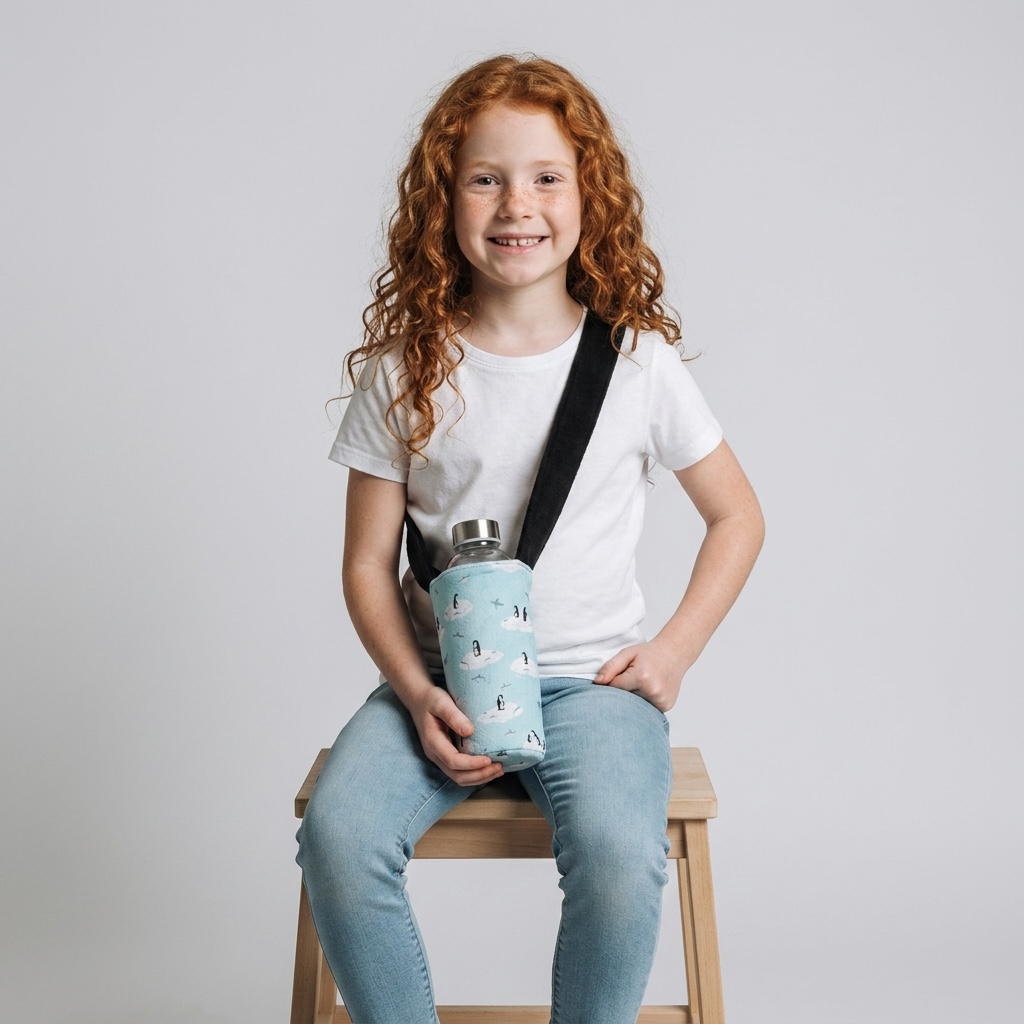 Water Bottle Crossbody Bag with Penguins