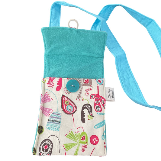 Phone Bag Purse Crossbody, Floral Bird Theme