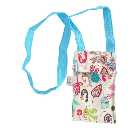 Phone Bag Purse Crossbody, Floral Bird Theme